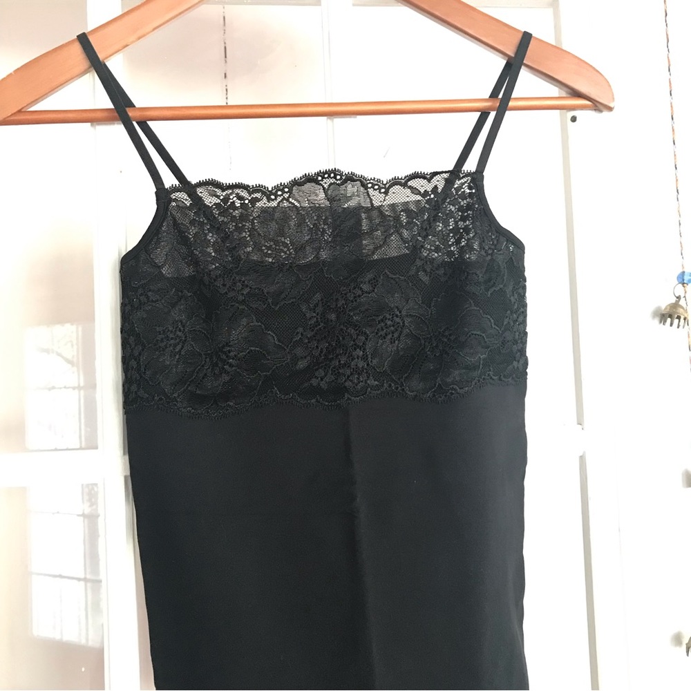 Banana Republic  stretch fitted Black laced cami